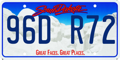 SD license plate 96DR72