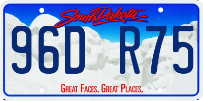 SD license plate 96DR75