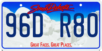 SD license plate 96DR80