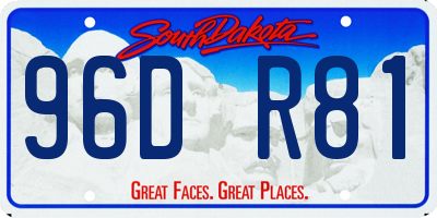 SD license plate 96DR81