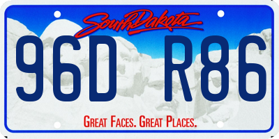 SD license plate 96DR86