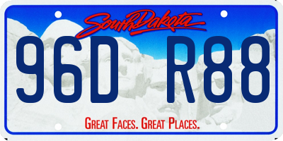 SD license plate 96DR88