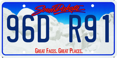 SD license plate 96DR91
