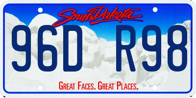 SD license plate 96DR98