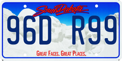 SD license plate 96DR99