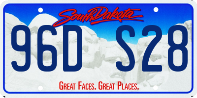 SD license plate 96DS28