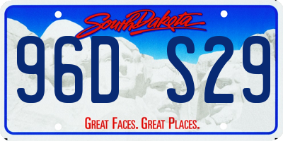 SD license plate 96DS29