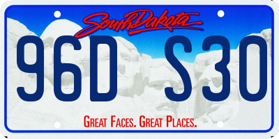SD license plate 96DS30