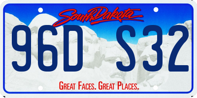 SD license plate 96DS32