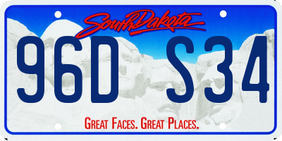 SD license plate 96DS34