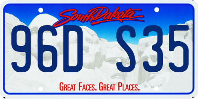 SD license plate 96DS35