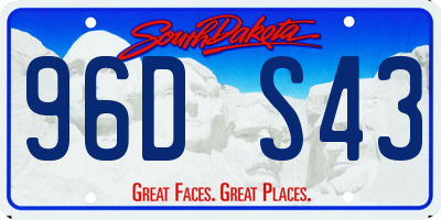 SD license plate 96DS43