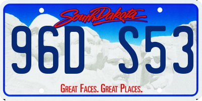 SD license plate 96DS53