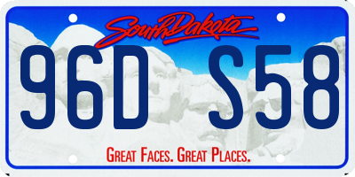 SD license plate 96DS58