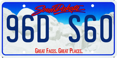 SD license plate 96DS60