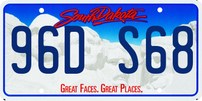 SD license plate 96DS68