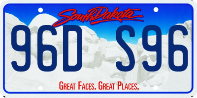 SD license plate 96DS96