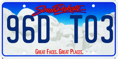 SD license plate 96DT03