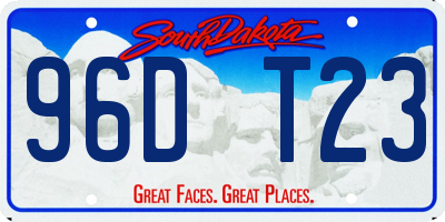 SD license plate 96DT23