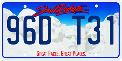 SD license plate 96DT31
