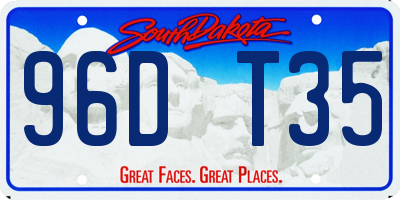 SD license plate 96DT35