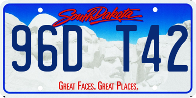 SD license plate 96DT42