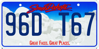 SD license plate 96DT67
