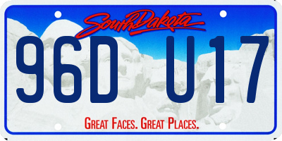 SD license plate 96DU17