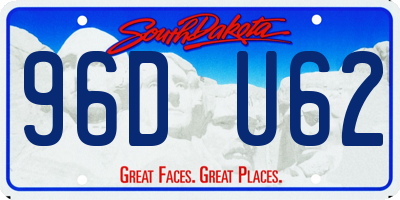 SD license plate 96DU62