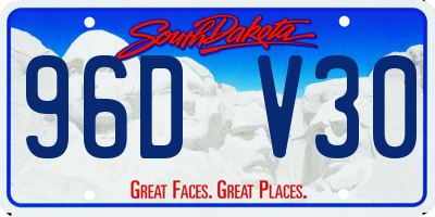SD license plate 96DV30