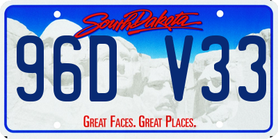 SD license plate 96DV33