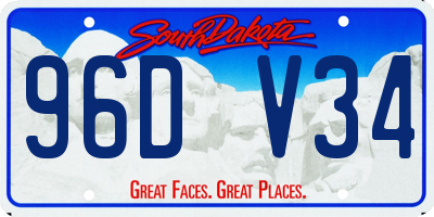 SD license plate 96DV34