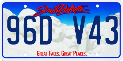 SD license plate 96DV43