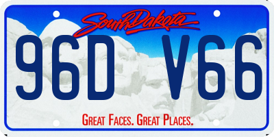 SD license plate 96DV66