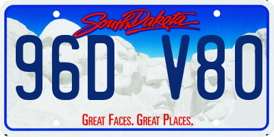 SD license plate 96DV80