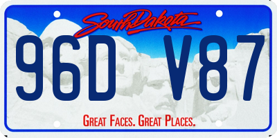 SD license plate 96DV87