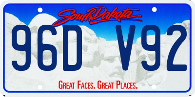 SD license plate 96DV92
