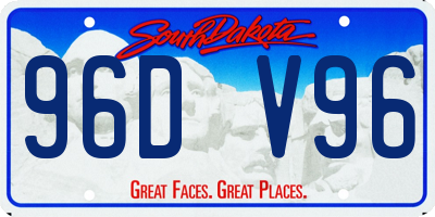 SD license plate 96DV96