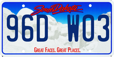 SD license plate 96DW03