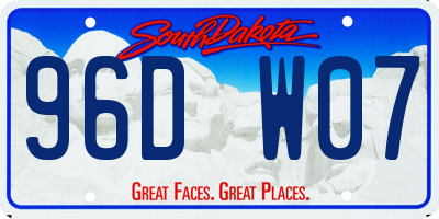SD license plate 96DW07