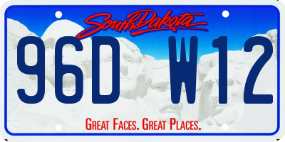 SD license plate 96DW12