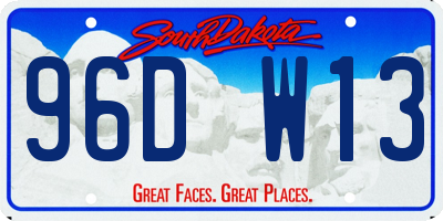 SD license plate 96DW13