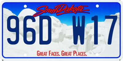 SD license plate 96DW17
