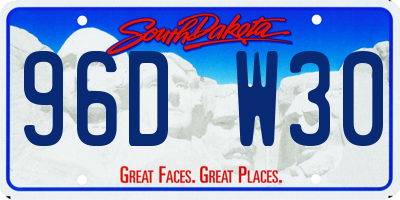 SD license plate 96DW30