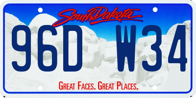 SD license plate 96DW34