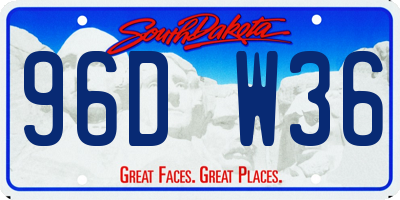 SD license plate 96DW36