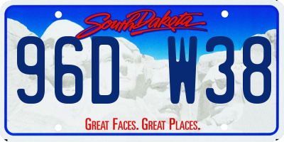 SD license plate 96DW38
