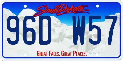 SD license plate 96DW57