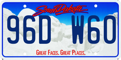 SD license plate 96DW60
