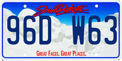SD license plate 96DW63